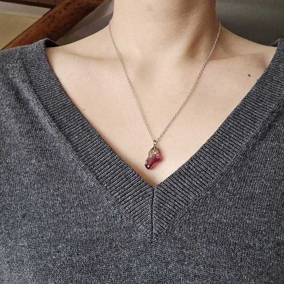 Vintage Carved Quartz Boho Bohemian Stone Necklace - Picture 9 of 13